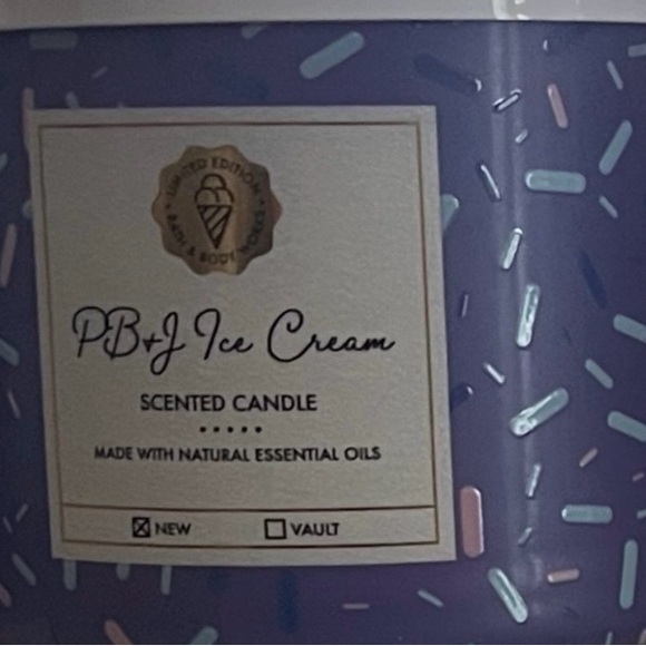 Bath & Body Works PB&J Ice Cream 3-wick candle Limited Edition *Sold out at BBW* - Picture 8 of 10